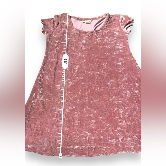 Vintage Gold Label Victoria's Secret Pink Velvet Short Sleeve Mini Dress Sz M - Picture 8 of 8